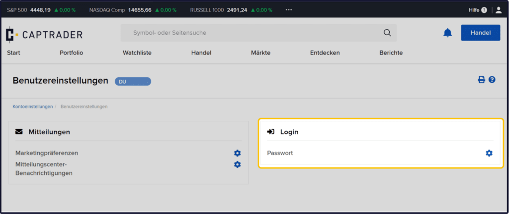 captrader papertrading password