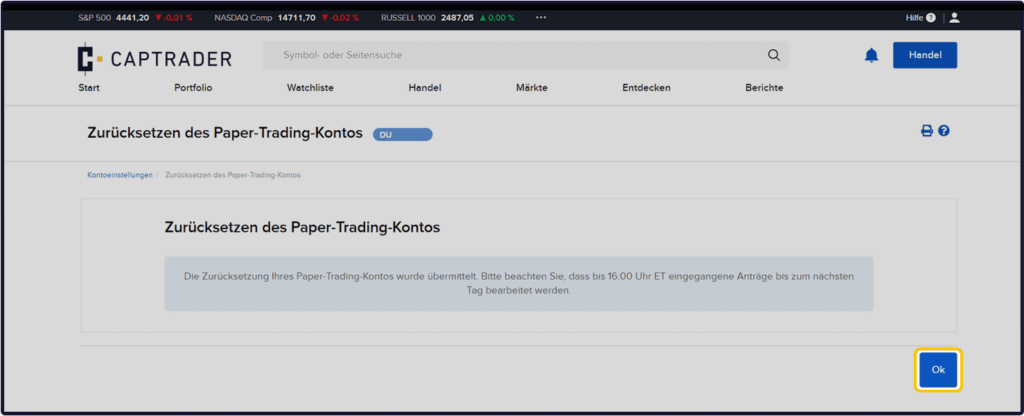 papertrading amount