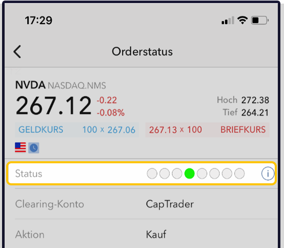 captrader orderstatus app