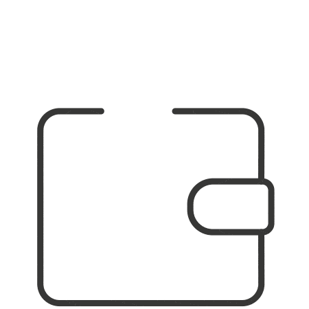 Animierte Grafik einer mit Papiergeld und Münzen gefüllten Brieftasche, die das Sparen oder Verdienen von Geld darstellt, auf gelbem Hintergrund.