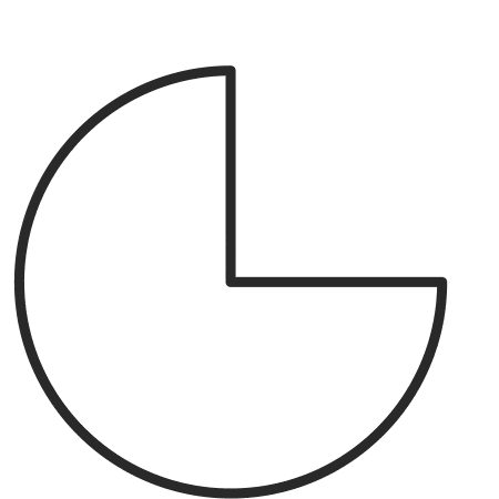 A black outline of a circle with a missing quarter segment on a plain yellow background, symbolizing sustainable investments and the potential of sustainable investing.