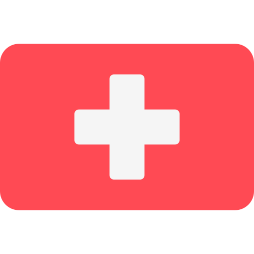 A red rectangular symbol with a bold white cross in the center.